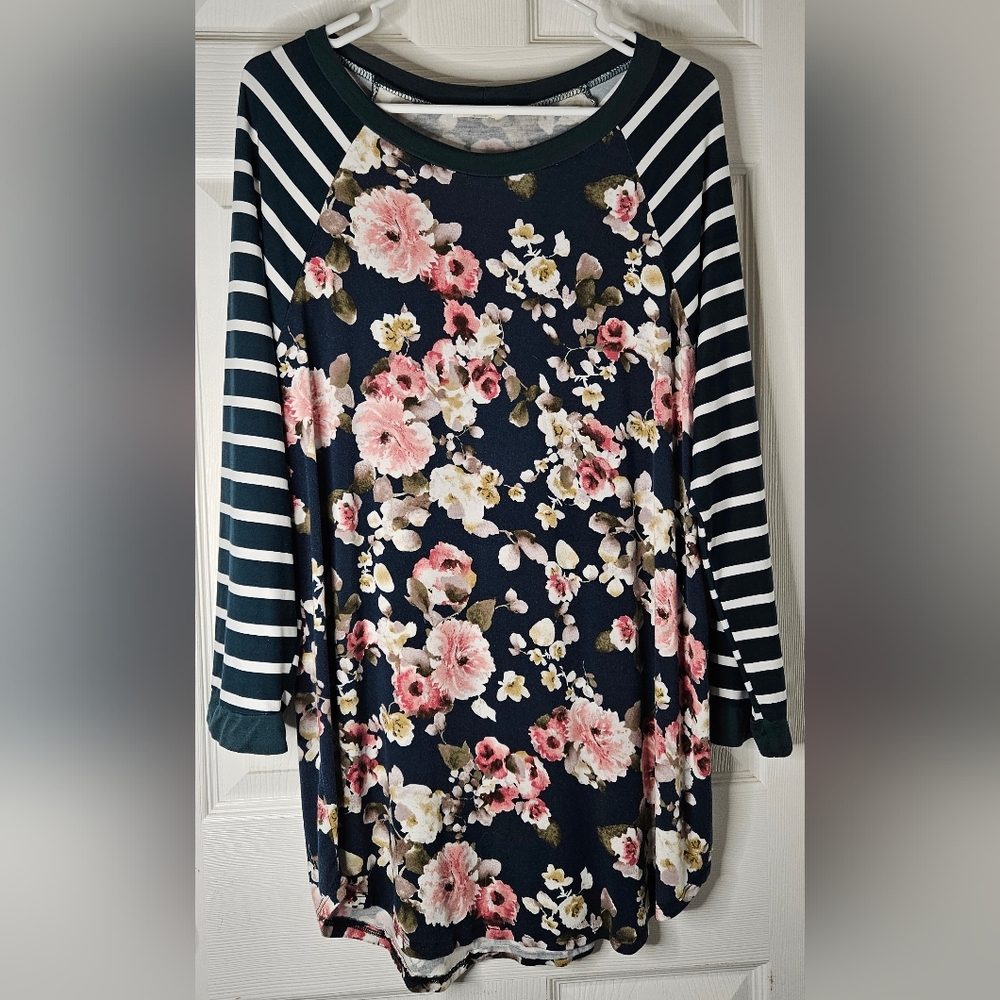 First Look Baseball Style Long Sleeve Tunic